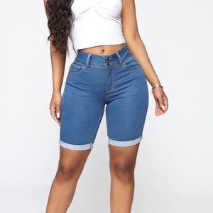 NWOT High-Rise Denim Bermuda Shorts - Size S